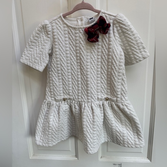 Janie & Jack 3T White and Red Plaid Bow 3/4 Sleeve Girls Formal Christmas Blouse - Picture 1 of 5